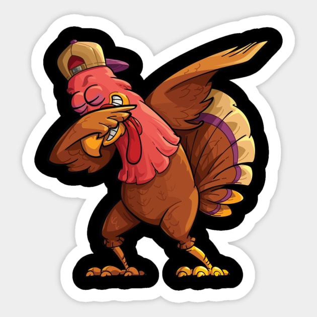 Dabbing Turkey Thanksgiving Day Gifts Boys Kids Men Sticker by Ramadangonim